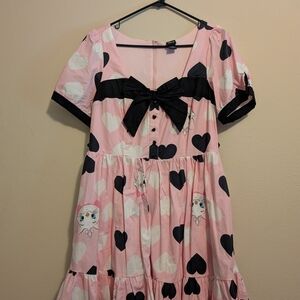 Disney Marie Pink and Black Heart Dress